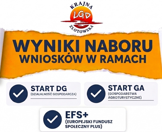 Wyniki naboru wniosków w ramach naboru EFS+, START DG, START GA
